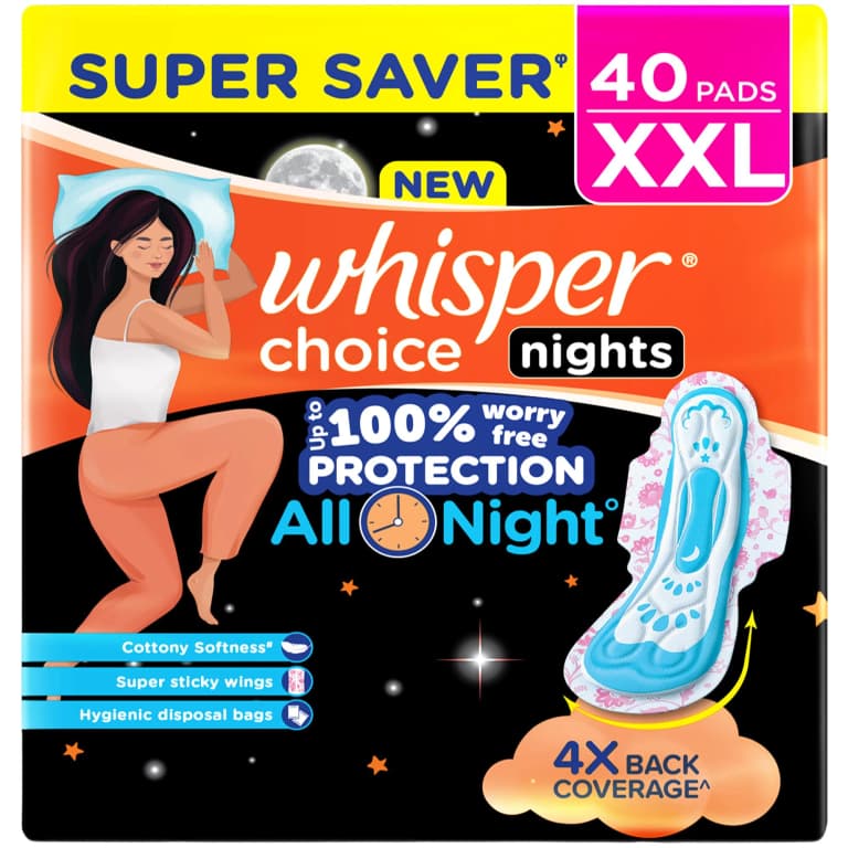 Whisper Choice Nights Sanitary Pads XXL
